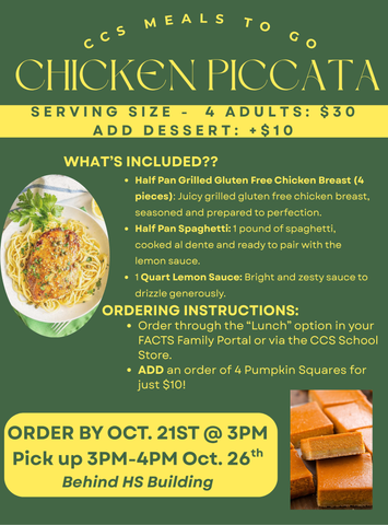 Chef Eric’s Family-Style Meals To-Go: Chicken Piccata