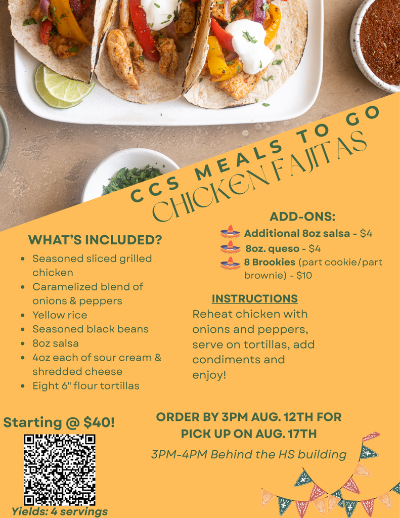Chef Eric’s Family-Style Meals To-Go: Chicken Fajitas